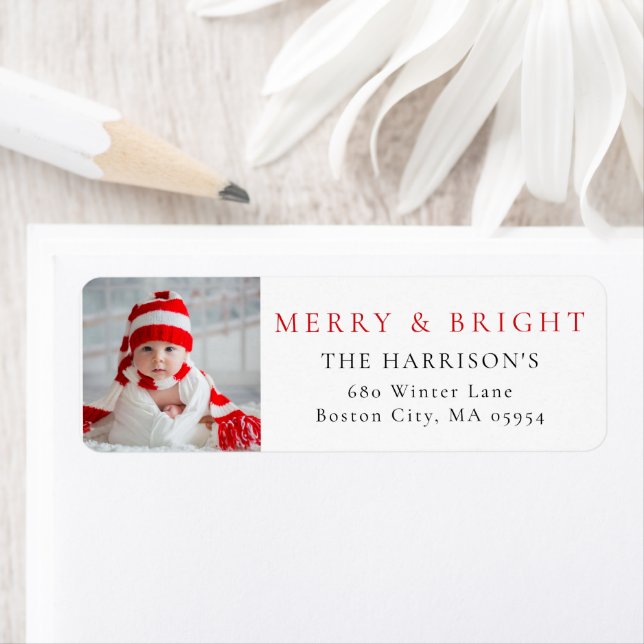 Adresse photo moderne Merry & Bright (En situation)