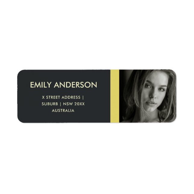 ADRESSE PHOTO PERSONNELLE JAUNE MODERNE (Devant)