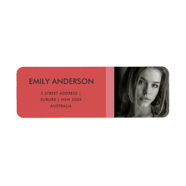ADRESSE PHOTO PERSONNELLE ROUGE MODERNE (Devant)