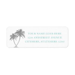 Adresse pour la plage tropicale de palmier argent