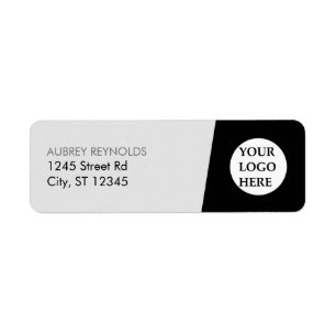 Adresse professionnelle simple et moderne en noir 