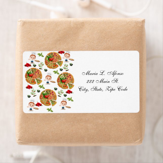 Adresse Retour Étiquettes Pizza Pie Olives (En situation)