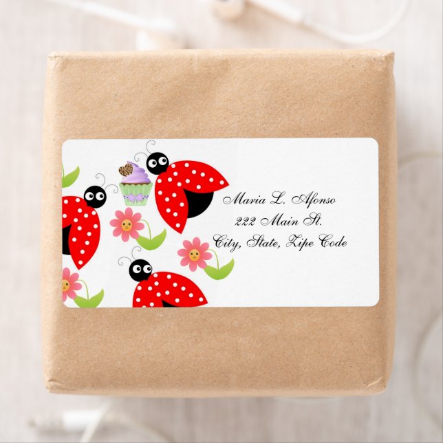 Adresse Retourner Bugs Étiquettes Lady Cupcakes Fl (En situation)