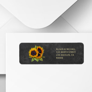 Adresse rsvp de tournesol de tableau noir rustique