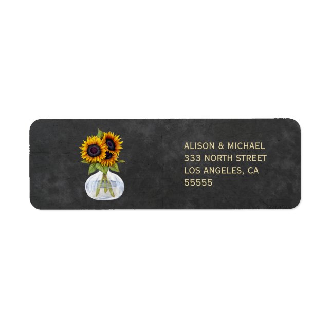 Adresse rustique élégante de tournesol de tableau (Devant)