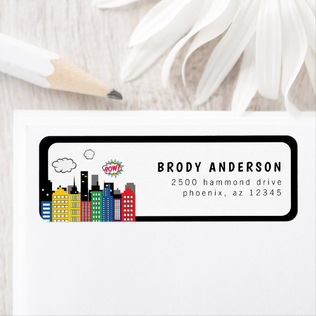 Adresse sur le thème de la bande dessinée de super (En situation)