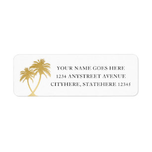 Adresse tropicale de plage d'île de palmier d'or