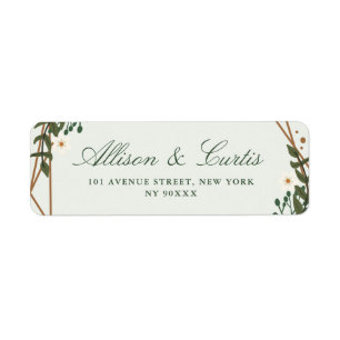 adresse verte géométrique florale