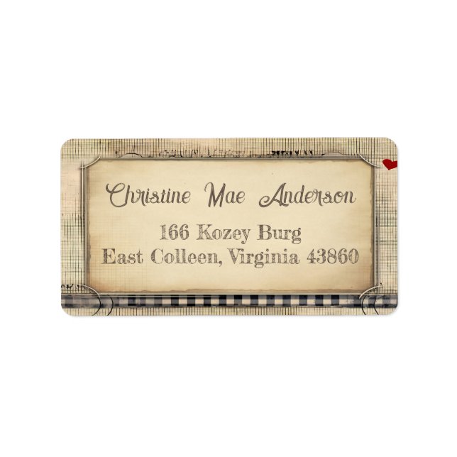 Adresse vintage de gravité / Livraison / Étiquette (Devant)