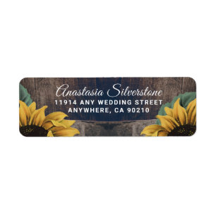 Adresse vintage de mariage de tournesol de baril