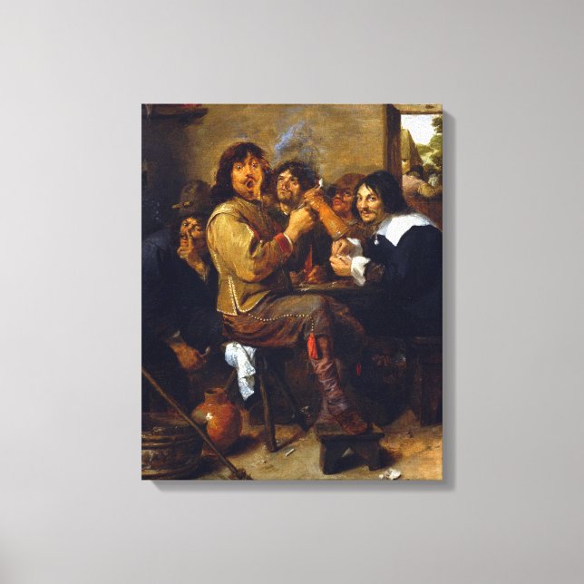 Adriaen Brouwer The Smokers Canvas Print (Front)