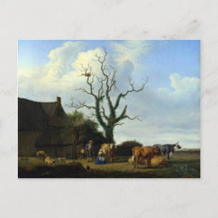 Adriaen van de Velde A Farm with a Dead Tree Postcard