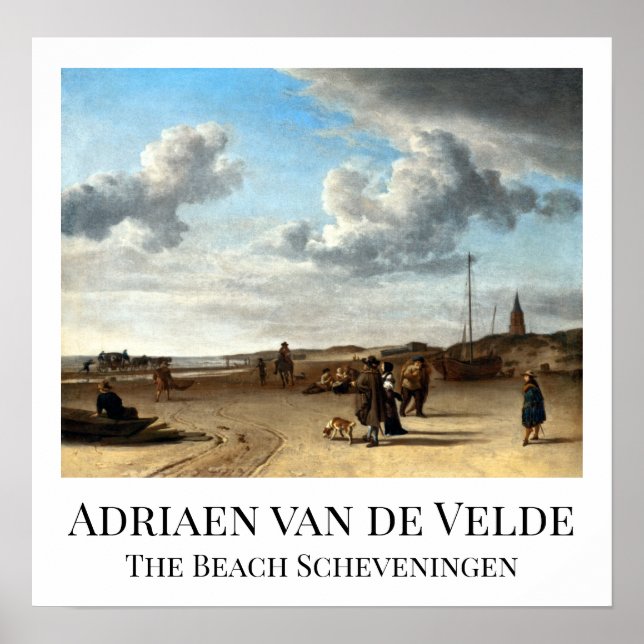 Adriaen van de Velde The Beach Scheveningen Poster (Devant)