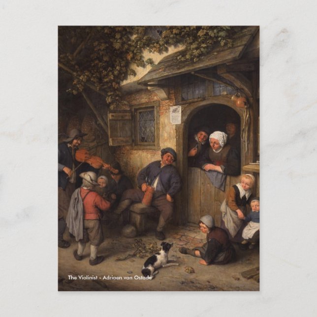 Adriaen van Ostade  The Violinist Postcard (Front)