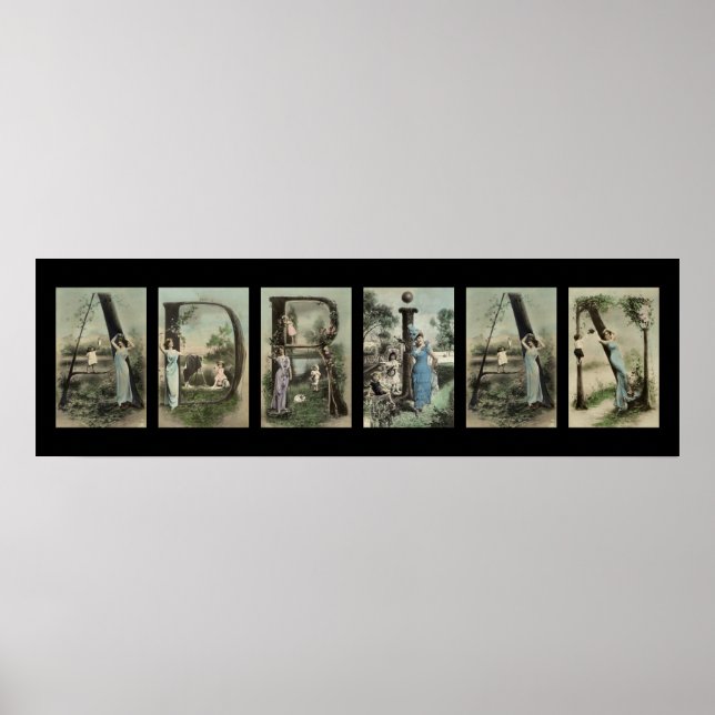 ADRIAN Alphabet Letter Name Art Poster (Front)