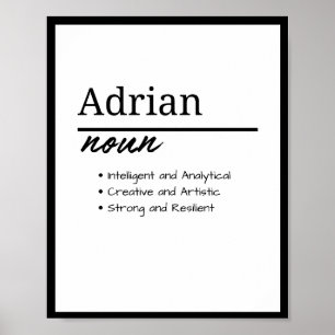 Adrian, Boy Personalized Name Definition  Poster
