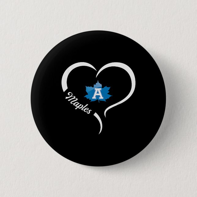 Adrian Maples Logo Half Heart Slogan Hs  2 Inch Round Button (Front)