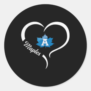 Adrian Maples Logo Half Heart Slogan Hs  Classic Round Sticker