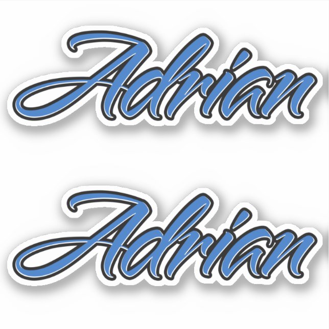 Adrian Name Blue Autocollants Sticker Stickerset (Devant)