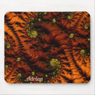ADRIAN ~ Personalised Fractal ~ Earthy Worms ~ Mouse Pad