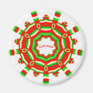 ADRIANA ~ Personalised Christmas Wheel Fractal ~ Magnet