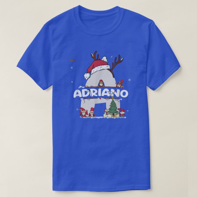 Adriano Christmas  w Adriano Name for funny Xmas  T-Shirt (Design Front)