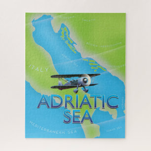 Adriatic Sea Flight map Jigsaw Puzzle