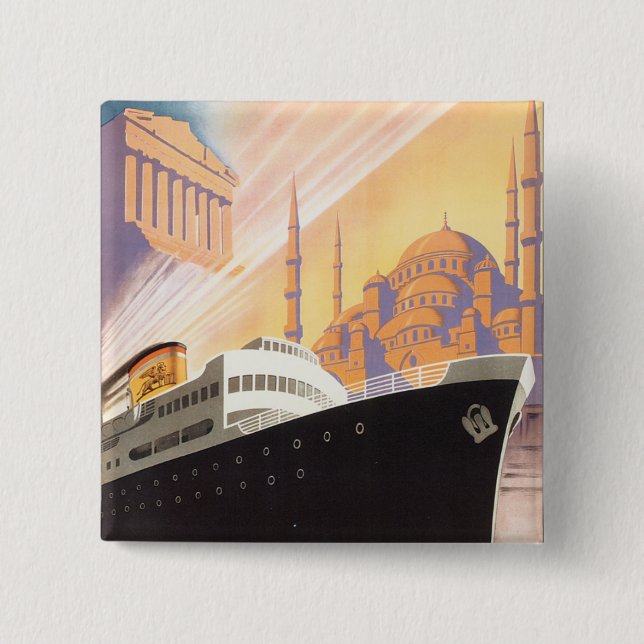 Adriatica Line 2 Inch Square Button (Front)