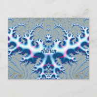 ADRIEN ~ Icy White and Blue 3D Fractal Design ~ 