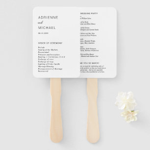 Adrienne Simple Modern Wedding Program Hand Fan