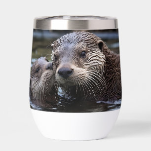 **"Adrift in Love : Mummy and Baby Otter"**