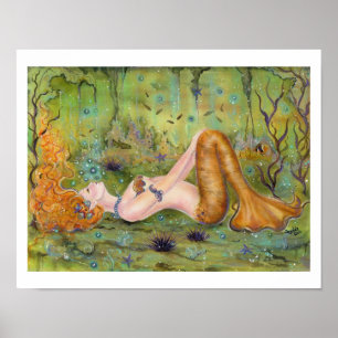 Adrift mermaid wrapped canvas print by Renee