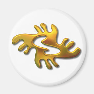 Adrinkra-peace-gold Magnet