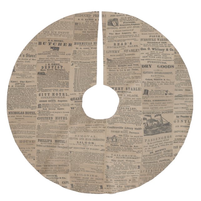 Ads of the Past, NY 1856 Brushed Polyester Tree Skirt (Front)