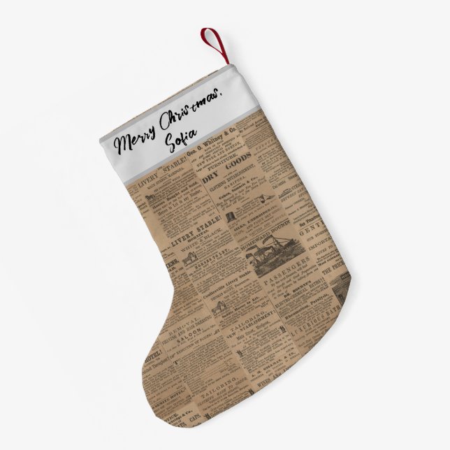 Ads of the Past, NY 1856 Small Christmas Stocking (Back (Hanging))