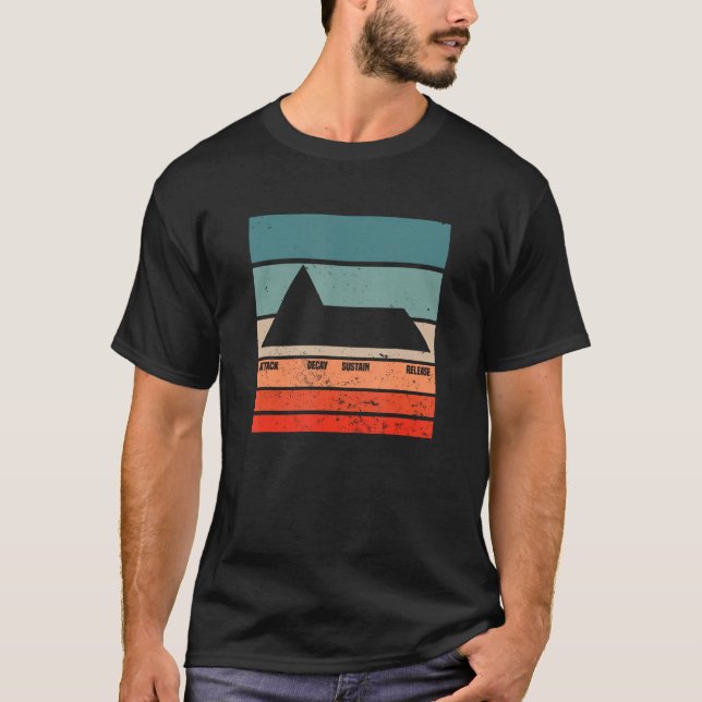ADSR Modular Life Waveform Synth Nerd Synthesizer T-Shirt (Front)