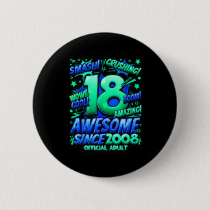 Adult 18 Year Old For Boys 18th Birthday Boy 2 Inch Round Button