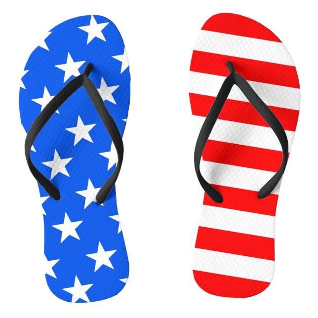 Adult 4th of July American Flag Flip Flops (Footbed)