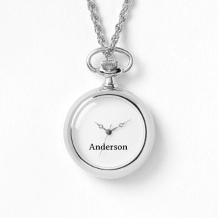 Adult Alloy Case with Chains Necklace Photo Watch
