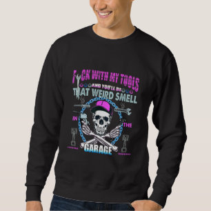 Adult Automotive Mechanic Auto Shop Tools Warning  Sweatshirt