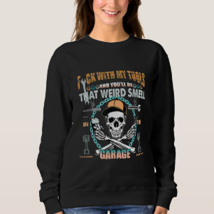 Adult Automotive Mechanic Auto Shop Tools Warning Sweatshirt