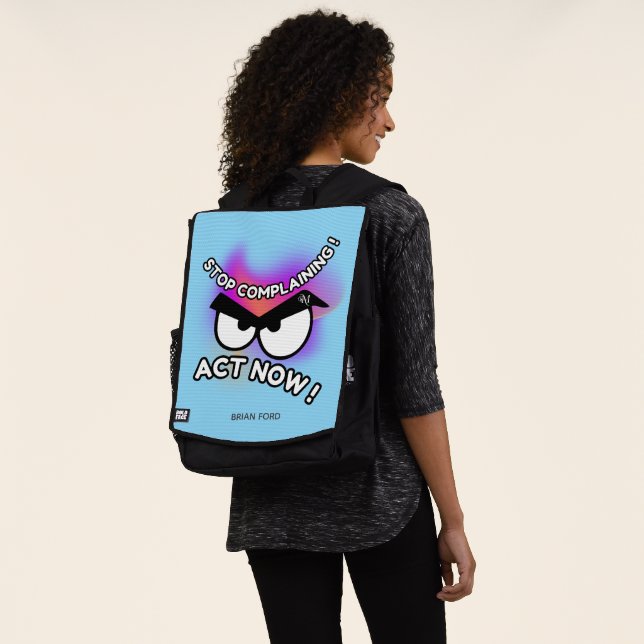 Adult Backpack : Act Now (light blue) (Worn)