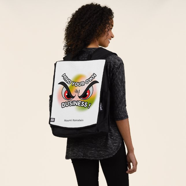 Adult Backpack : Mind Your Own (white) (Worn)