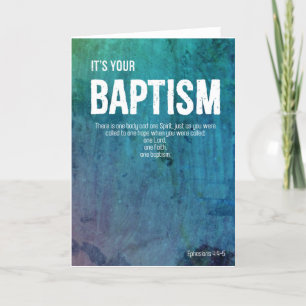 Adult Baptism Card With Bible Verse Scripture