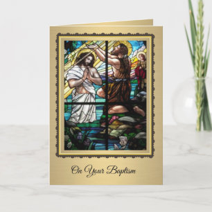 Adult Baptism of Jesus by John the Baptist Card