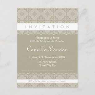 ADULT BIRTHDAY INVITATION :: ornately patterned L2