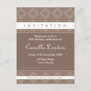 ADULT BIRTHDAY INVITATION :: ornately patterned P6