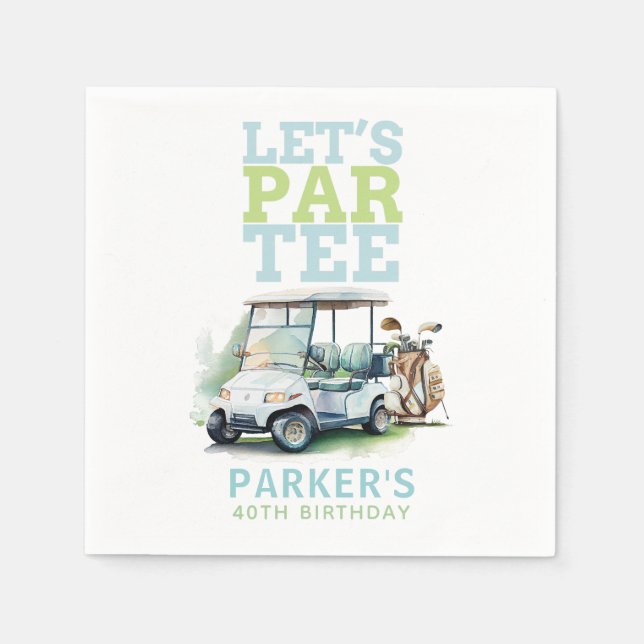 Adult Birthday Partee Golf Personalized Napkin (Front)
