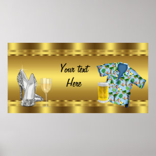 Adult Birthday Party Banner Poster