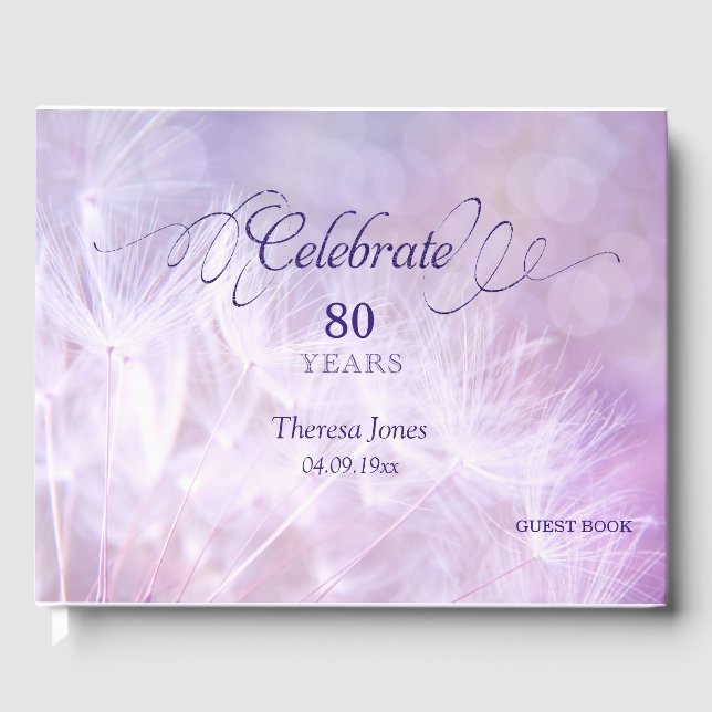 Adult Birthday Party Guest Book for Any Age (Front)